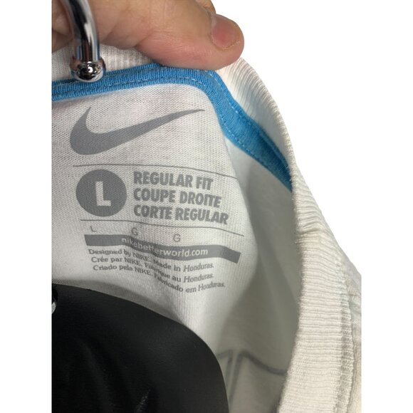 Mens Nike Swim Just Do It Shirt Crewneck Short Sleeve Sz L White - Picture 6 of 6